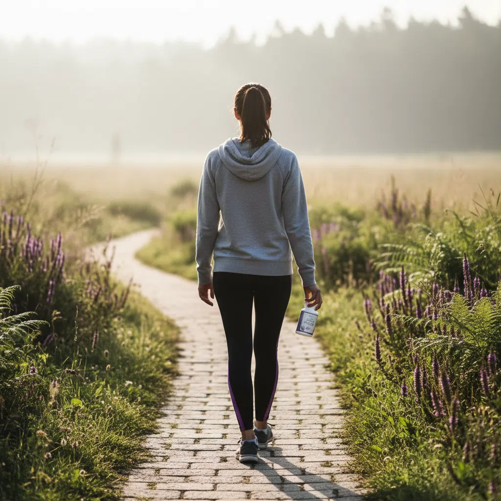 Anoniem persoon wandelt in de natuur als onderdeel van een actieve levensstijl